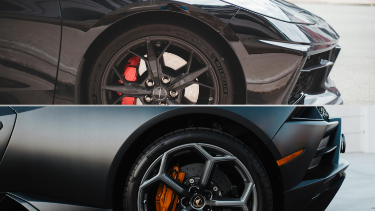 Voitures de sport avec finitions différentes: Mat vs glossy